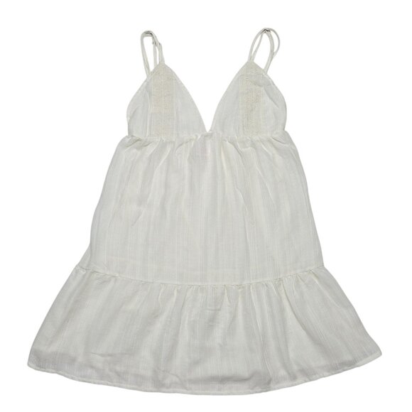 Xhilaration Dress Womens Medium Cream Sheer Babydoll Mini Y2K Boho Cottagecore - Picture 1 of 12